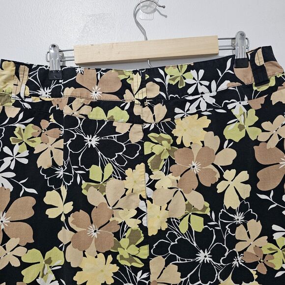 Vintage - White Stag - Skirt Above Knee Floral Pattern - Size 14 - Black Yellow - Picture 6 of 7